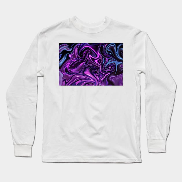 Purple fluid Abstract Long Sleeve T-Shirt by Avivacreations